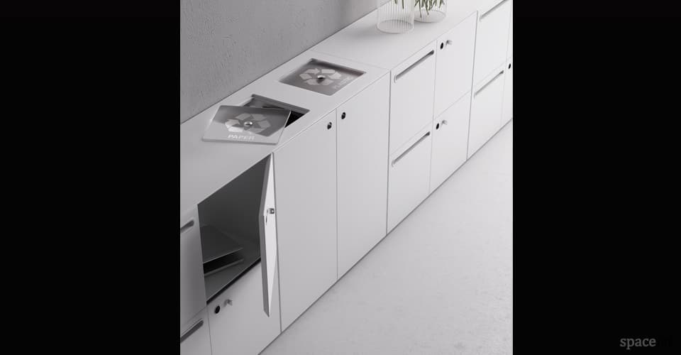 45 white recycling cuboard