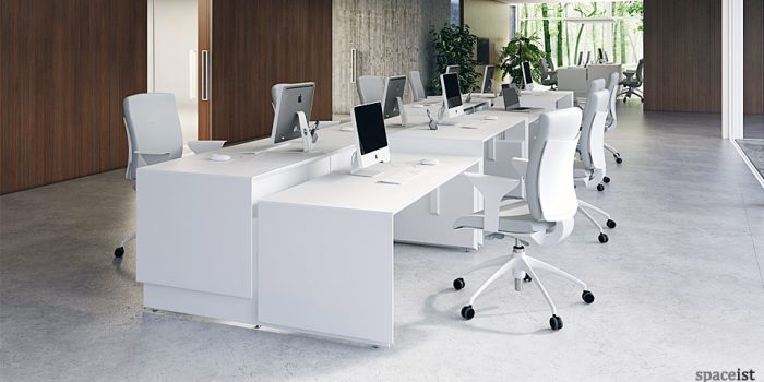 45 white height adjustable office desks