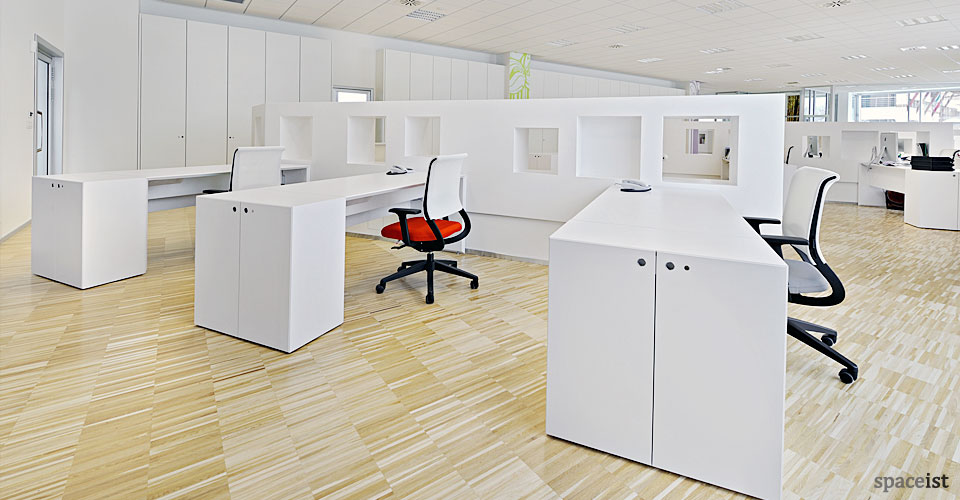 45 white 1 person desk office desk with storage