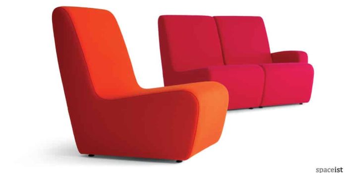 55 retro red fabric chairs