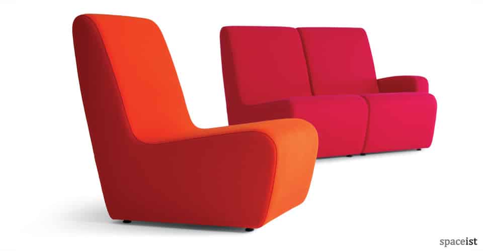 55 retro red fabric chairs