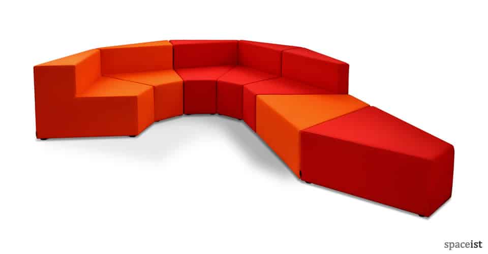 77 red orange modular reception sofas