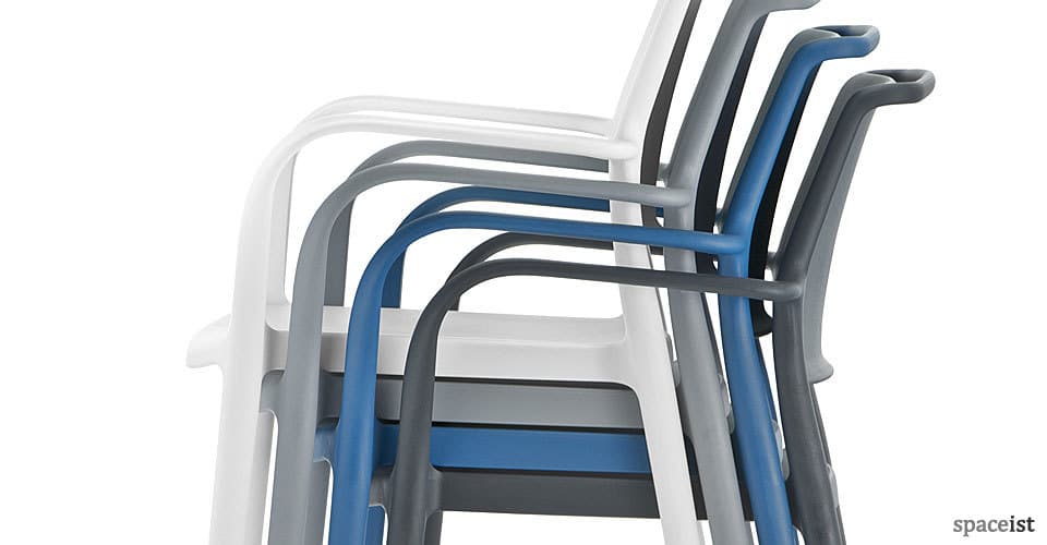 ara blue cafe chair with arms