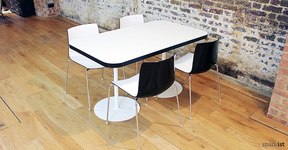 black edge rectangular cafe table