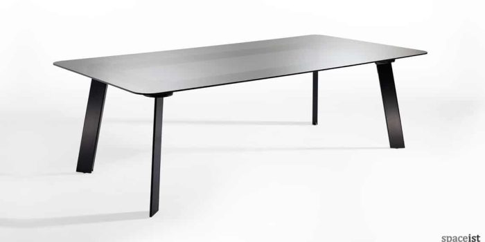Blade black glass meeting table