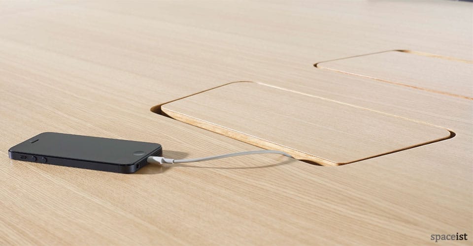 Oak folding conference table