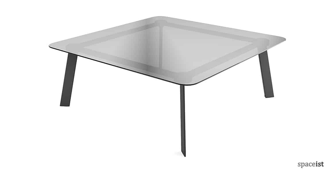 Blade square glass meeting table to seat 8