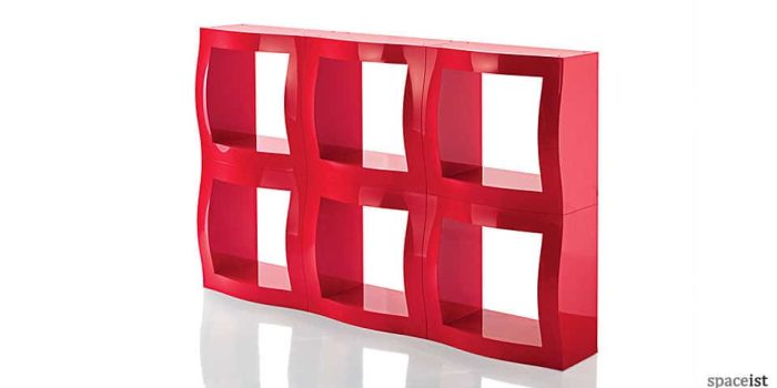 boggie red modular office storage close up
