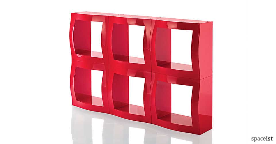 boggie red modular office storage close up