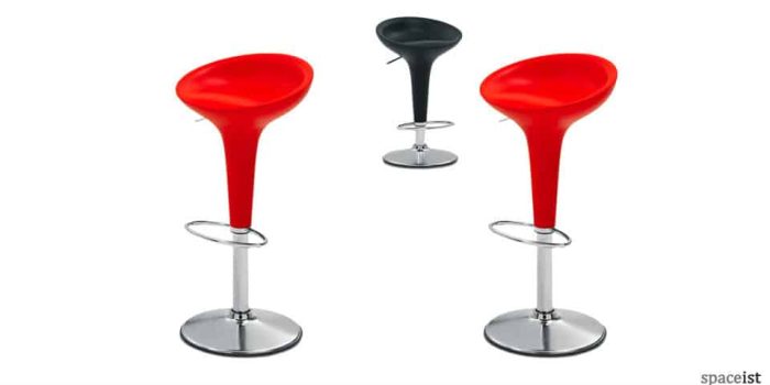 bombo red plastic bar stools