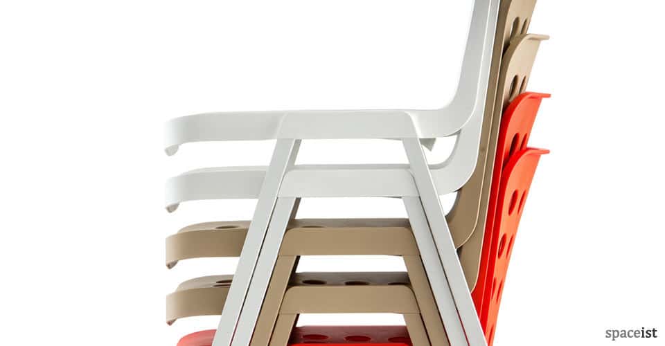 booki red blue and white designer cafe chairs