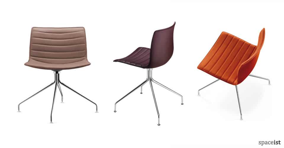 catifa orange leather meeting chairs