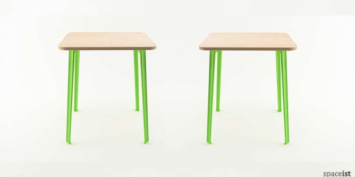coloured aluminium leg cafe table