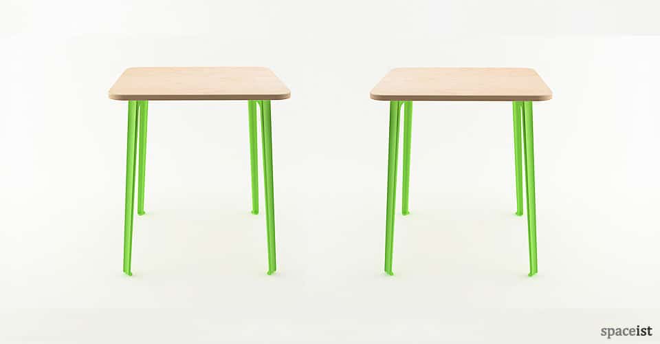 coloured aluminium leg cafe table