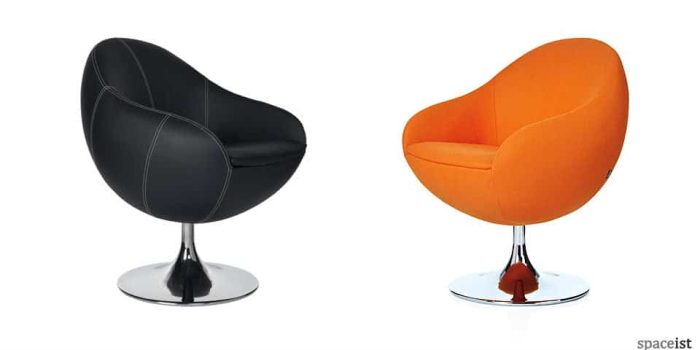 comet black and orange tub chairs