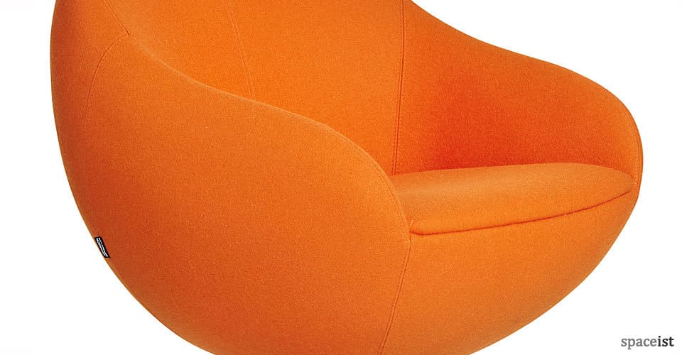comet egg shape orange reception chairs