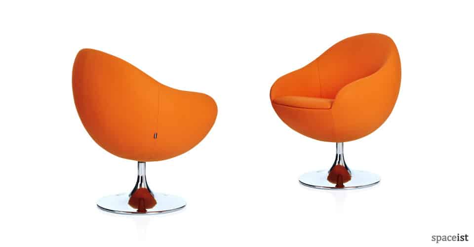 comet egg shape orange reception chairs