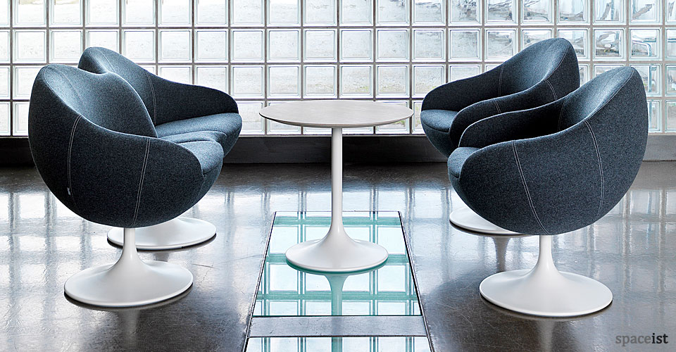 comet reception chair white and grey fabric