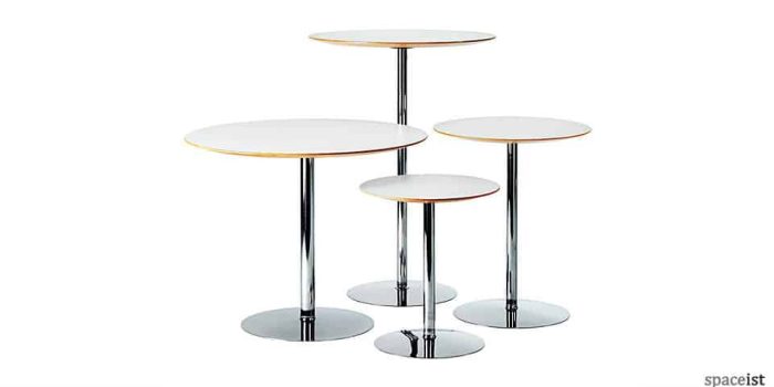 disc chrome round bar tables