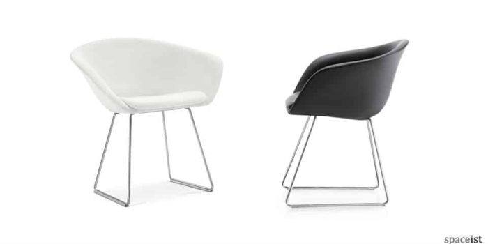 duna white black leather meeting chairs