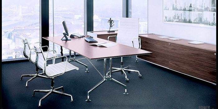eames aluminium white leather executive chairs