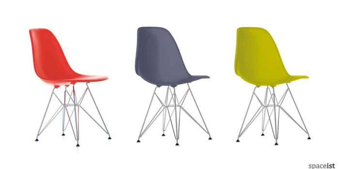 eames red green chairs