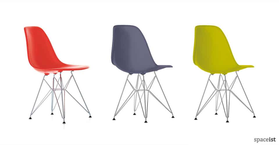 eames red green chairs