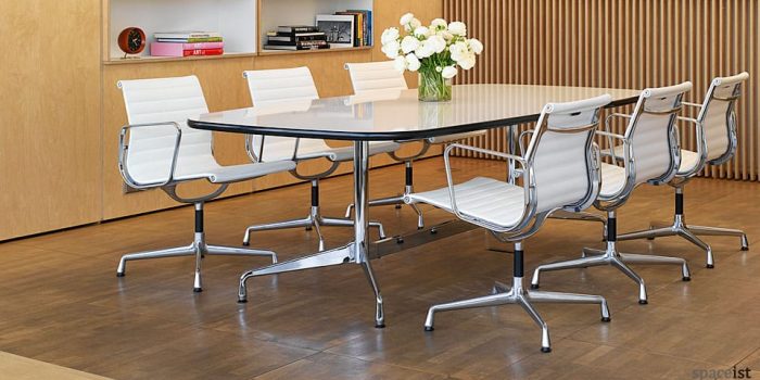 six person contract white meeting room table