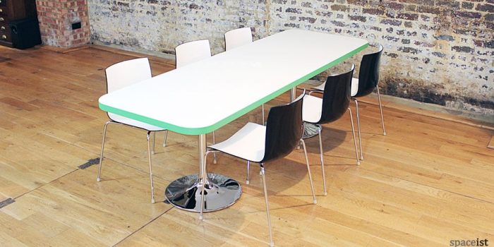 edge green rectangular cafeteria table and chairs