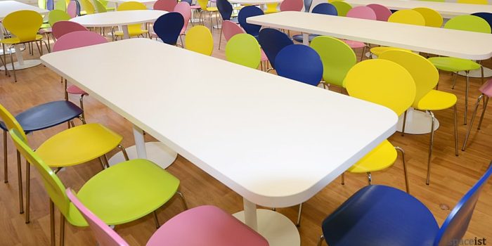 edge white rectangular canteen table