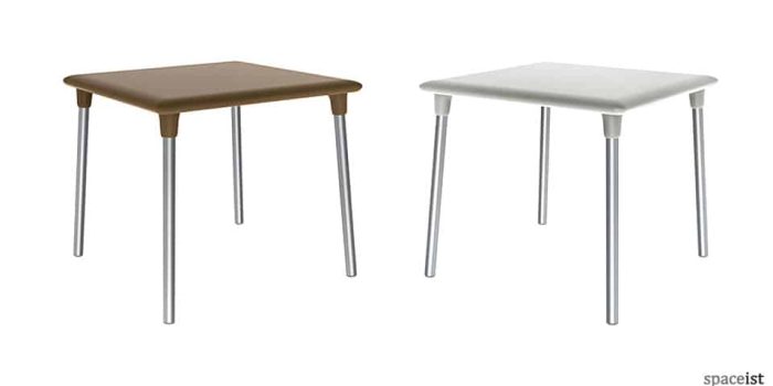 Flash square plastic cafe table for outdoors