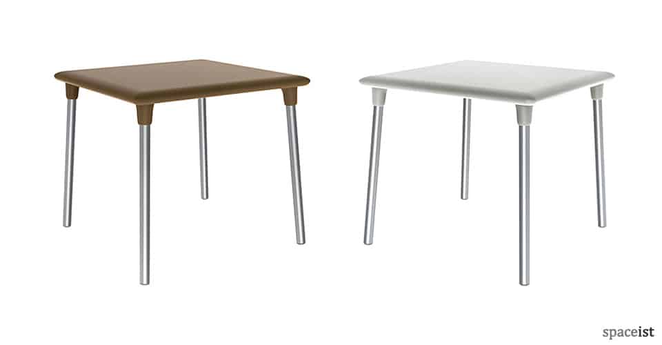 Flash square plastic cafe table for outdoors