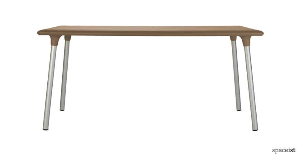 Flash chocolate rectangular cafe table to seat six