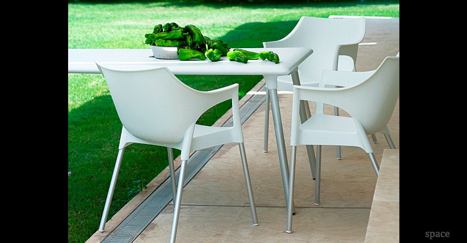 Flash chocolate rectangular cafe table to seat six