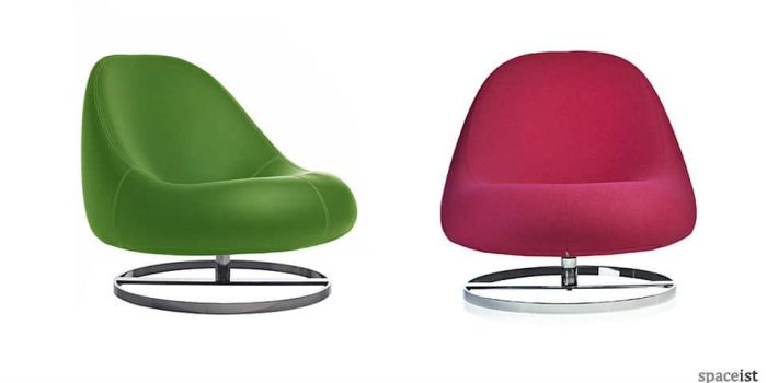 flow grass green and pink spoon shaped reception chairs