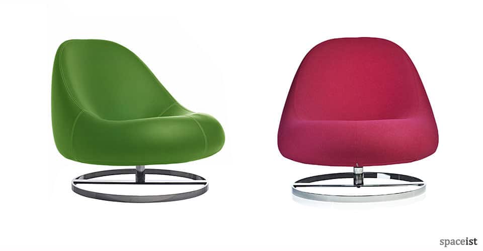flow grass green and pink spoon shaped reception chairs
