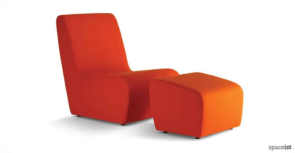 forty four red curvy reception chairs