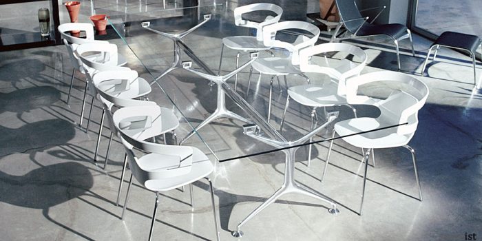 frame clear glass boardroom tables
