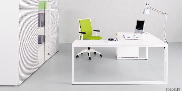 frame white corner desks