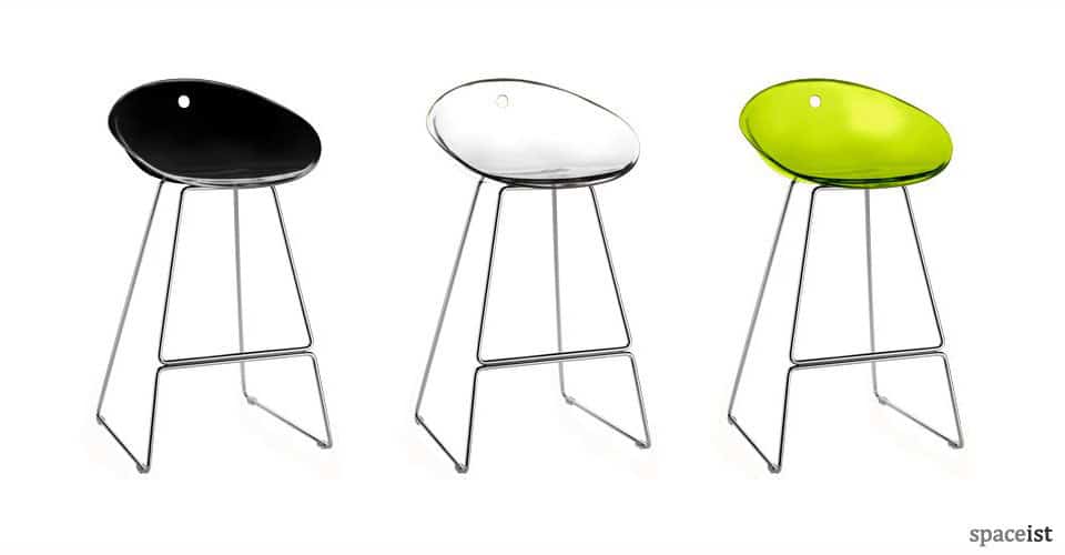 gliss lime black tranlucent designer bar stools