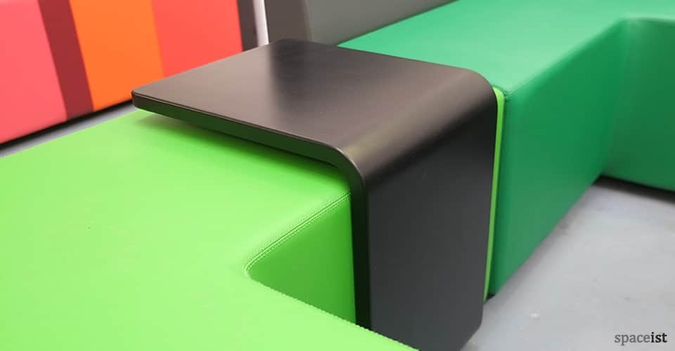 green modular cube black u shape table
