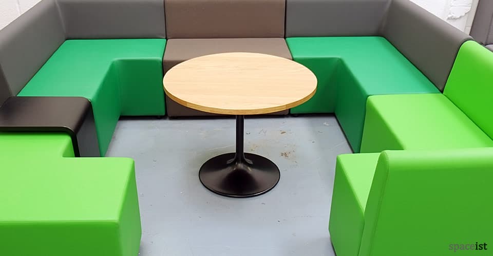 green modular cube oak coffee table