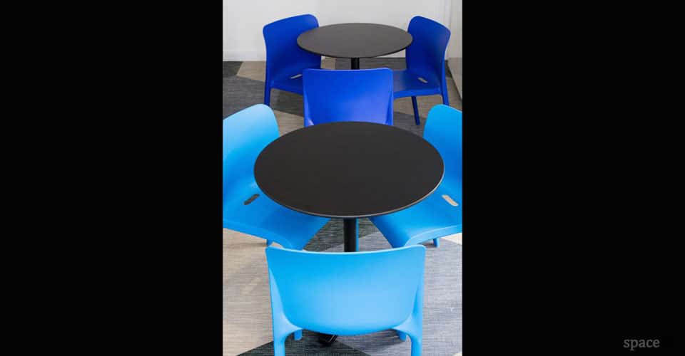 pop grey and blue cafe chair