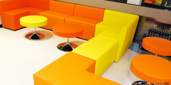 guildford college orange and yellow modular cubes
