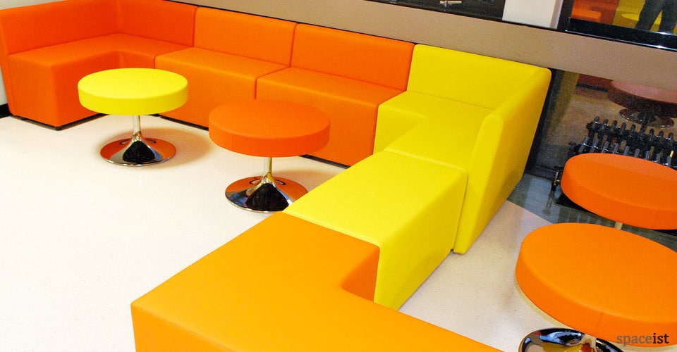 guildford college orange and yellow modular cubes
