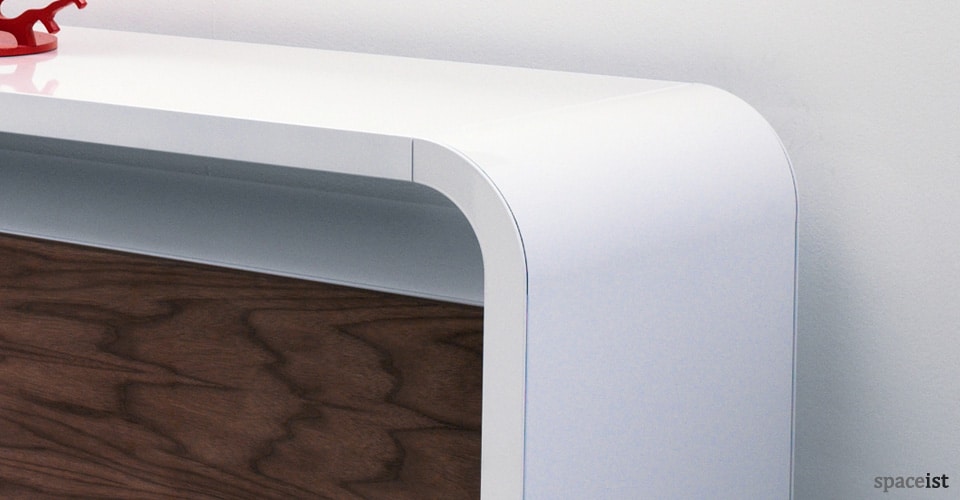 highline curved white cabinet