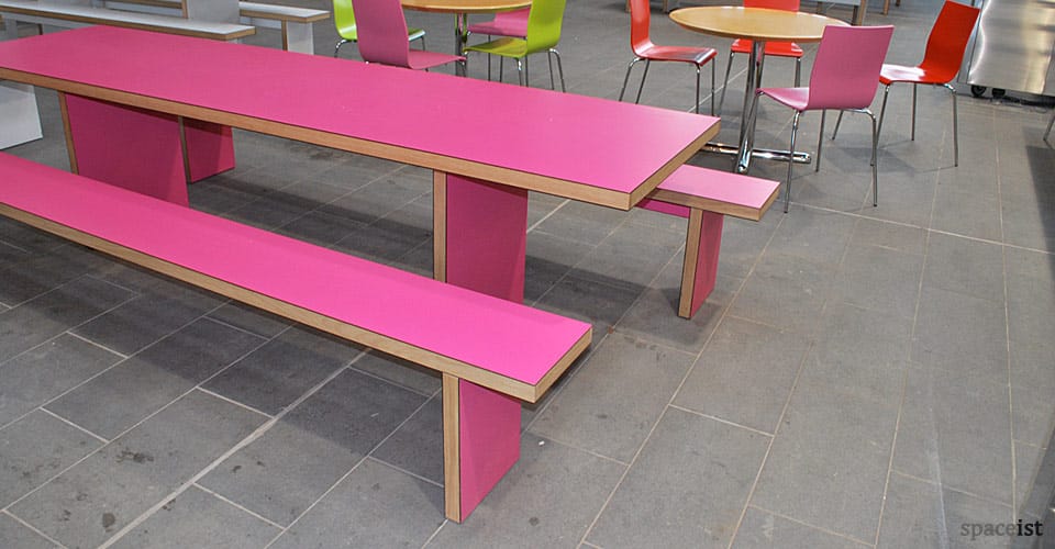 jb pink canteen table and benches