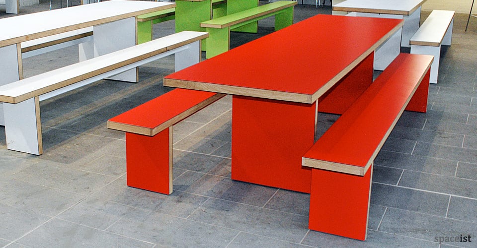 jb red school canteen table and benches