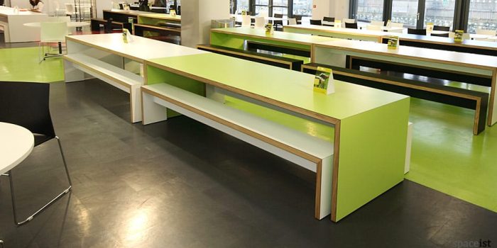 jb45 long green canteen benches and table