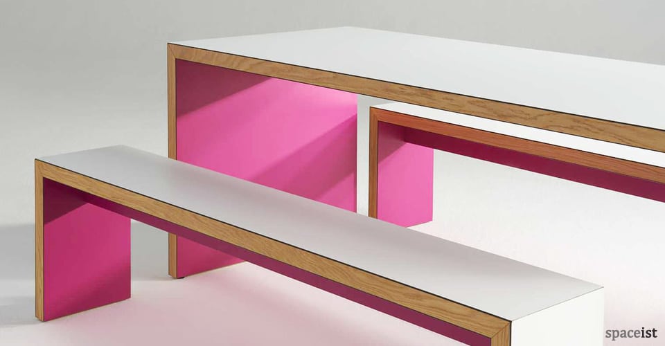 jb45 pink canteen table and benches